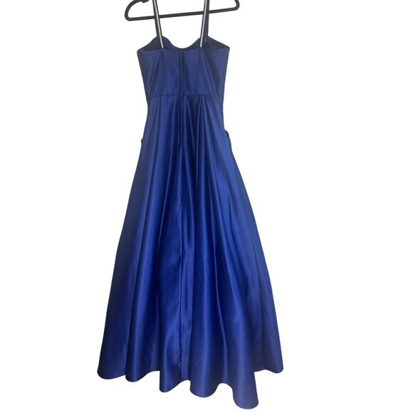 Blondie Nites by Stacy Sklar Women's Prom Gown 7 Strappy Embellished Royal Blue - Picture 11 of 16